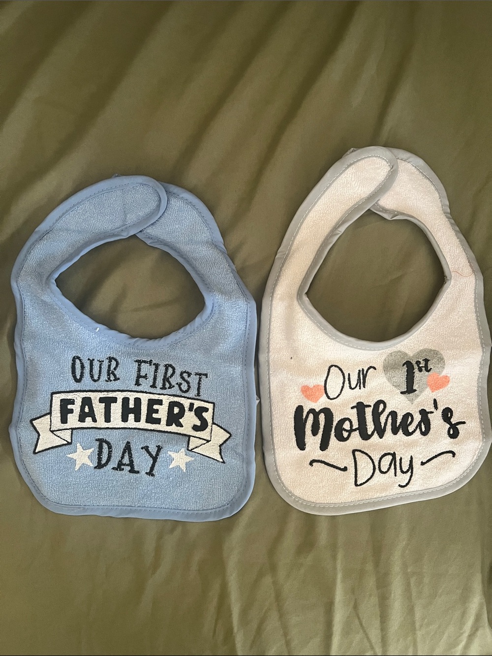 NWOT-Holiday Celebration Baby Bib Duo - Blue & White